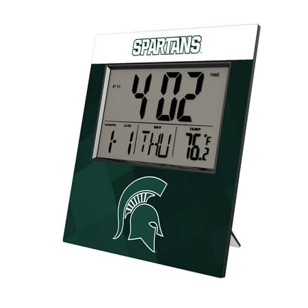 Keyscaper Michigan State Spartans Color Block Digital Desk Clock