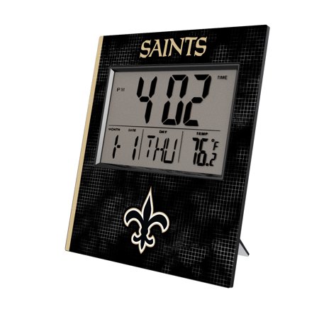 Keyscaper New Orleans Saints Cross Hatch Digital Desk Clock