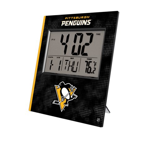 Keyscaper Pittsburgh Penguins Cross Hatch Digital Desk Clock