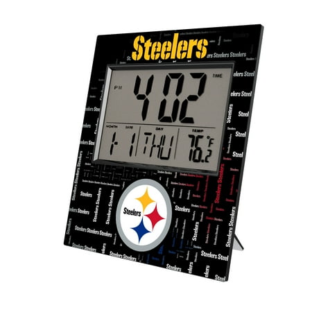 Keyscaper Pittsburgh Steelers Quadtile Digital Desk Clock