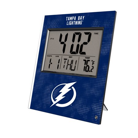 Keyscaper Tampa Bay Lightning Cross Hatch Digital Desk Clock