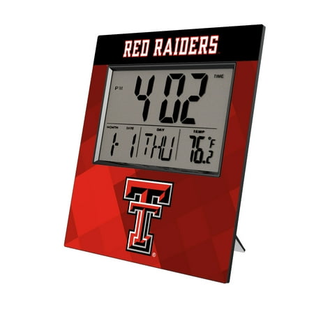 Keyscaper Texas Tech Red Raiders Color Block Digital Desk Clock