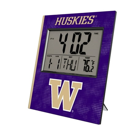 Keyscaper Washington Huskies Cross Hatch Digital Desk Clock