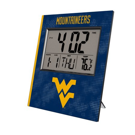 Keyscaper West Virginia Mountaineers Cross Hatch Digital Desk Clock