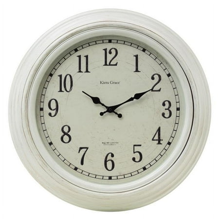 KG Kieragrace Farmhouse Emerson 19.75 Wall Clock White White Plastic