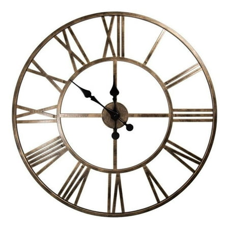 Kiera Grace Round Jodie Mid-Century Plastic 30 x 30 Wall Clock in Gold