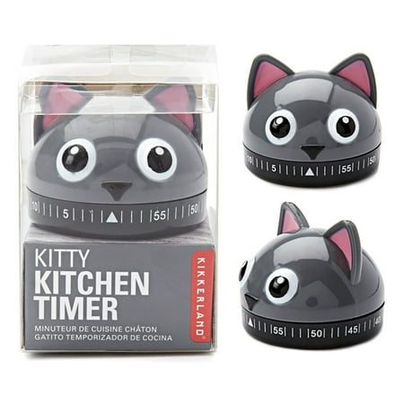 Kikkerland Kitty Cat Kitchen Timer 60 Min Cooking Count Down Clock Alarm