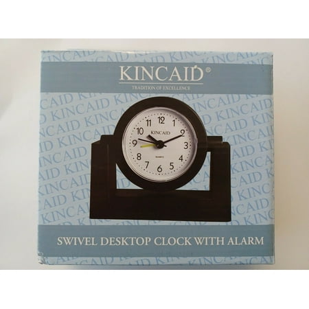 Kincaid Black Swivel Desktop Quartz Alarm Clock