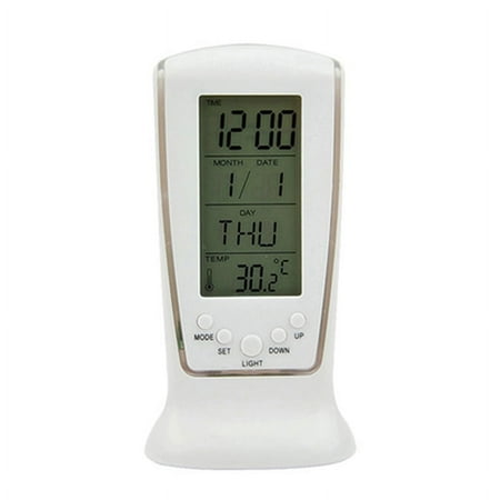 Kinzd LED Digital Alarm Clock with Blue Backlight Electronic Calendar Thermometer Gift