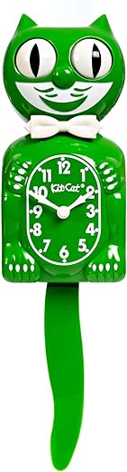 Kit Cat Klock® Limited Edition Classic Green kit - Iconic Retro Cat Clock with Moving Eyes and Tail, Battery Operated Wall Clock, Made in USA, Perfect for Home Decor, Modern Clock, Unique Gift