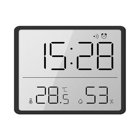 KITPIPIVOPPV Ultra Thin Electronic Clock Simple Digital Clocks Wall Disply LCD Mounted S19C