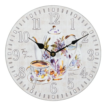 La Crosse Clock 12 in Contemporary Tea Time Quartz Analog Wall Clock, 404-2631T-Int