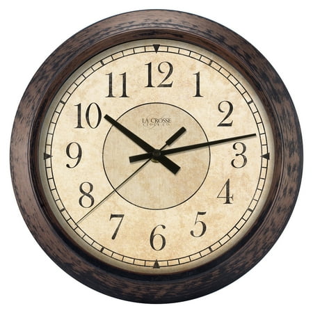 La Crosse Clock 14 Rustic Savannah Bronze Traditional Quartz Analog Clock, 404-2635-Int