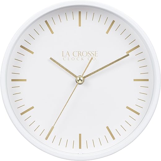 La Crosse Clock 404-3715 6-inch Etta Metal Wall/Table Silent Quartz Clock