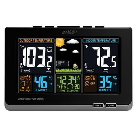 La Crosse Technology 308-1414B Wireless Atomic Digital Color Weather Station with Alerts