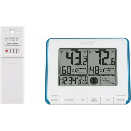 La Crosse Technology 308-1711BL Wireless Weather Station with Heat Index and Dew Point,Teal Blue/White