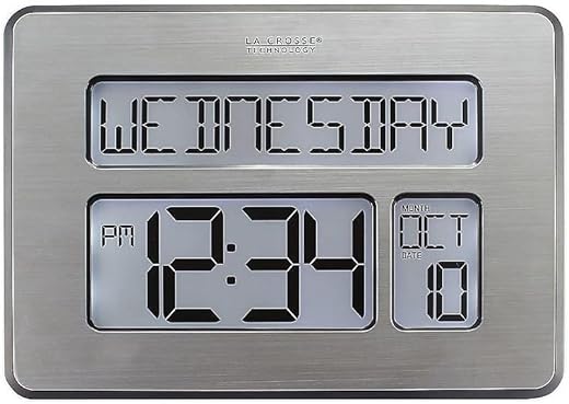 La Crosse Technology Atomic Wall/Table Clock, Metal, 7.5-inch H x 9.75-inch W x 1-inch D (C86279)