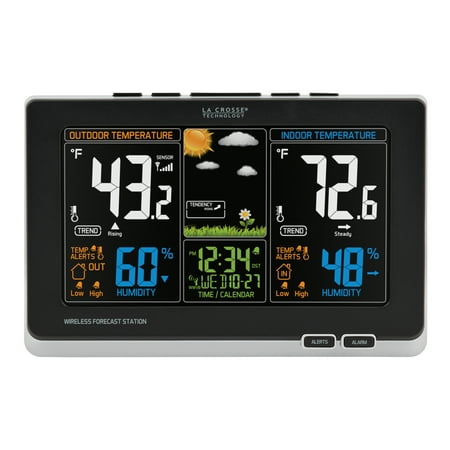 La Crosse Technology Black Digital Color Forecast Station with Alerts, 1 ea., 308-1414B