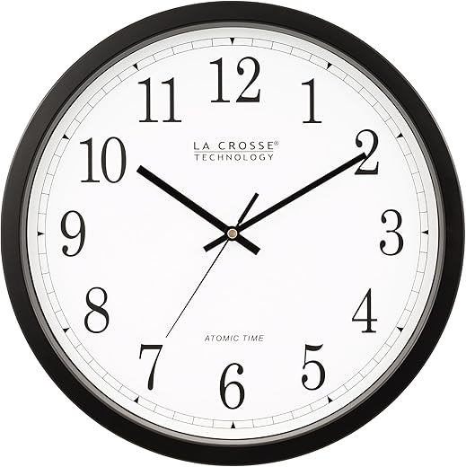 La Crosse Technology Wall Clock, Plastic, 14-inch Dia. (WT-3143A) (WT-3143A-INT)