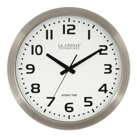 La Crosse Technology WT-3161WH 16-Inch Stainless Steel Atomic Analog Wall Clock