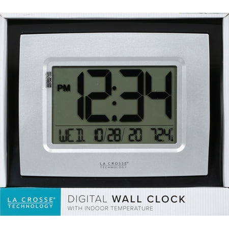 Lacrosse WT-8002U Digital Wall Clock with Indoor Temp & Calendar