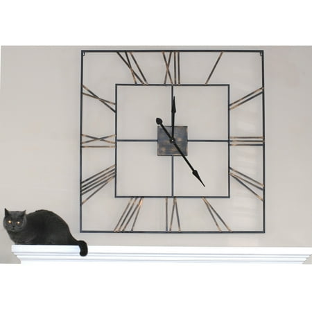 Lambrequin Oversized Mirage Square Metal Wall Clock 42 - N/A