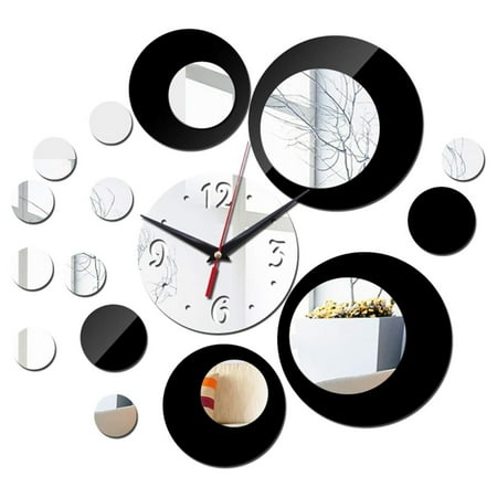 Large 3D DIY Wall Clock Frameless Mirror Surface Big Wall Clock Home Decoration for Living Room Bedroom Home Office Kids Room Hotel Coffee Hall Bar Wall Decoration