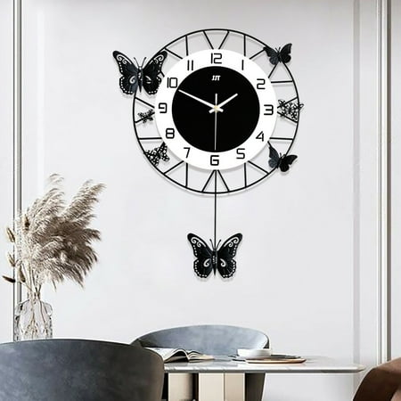 Large Butterfly Quartz Clock Simple Clock Wall-mounted For Livingroom Office