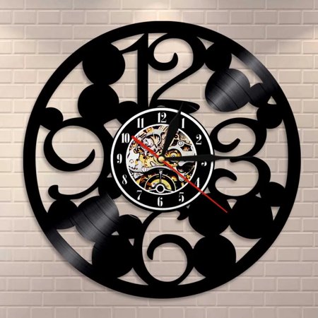 Large Numbers Vinyl Wall Clock,Vinyl Record Clock Wall Art Black Handmade Art Home Unique Gift idea