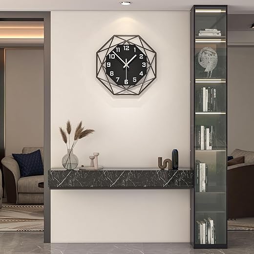 Large Wall Clocks for Living Room Decor 16 inch Silent Modern Wall Clocks Wall Clock Battery Operated Non Ticking Black Wood Decorative Clock Wall for Kitchen Bedroom Office Classroom