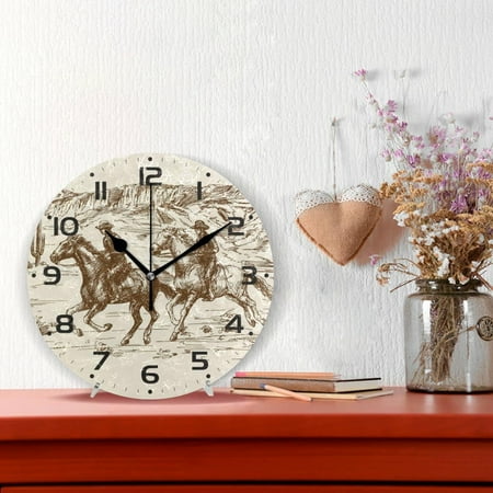 Large Wall Clocks, Western Desert Cow Mexican Horse Battery Operated Non Ti