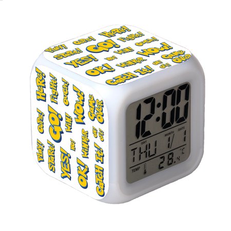 LED Alarm Clock Pokémon Pattern Creative Desk Table Clock Glowing Electronic Colorful Digital Clock for Unisex Adults Girl Boy Kids Children Toy Birthday Present Gift