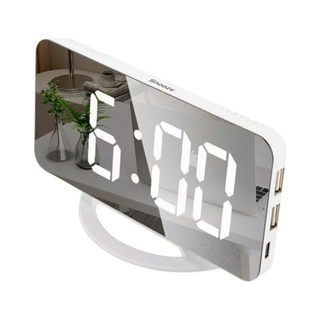 Led Clock Home Decor Retro Desk Clock Digital Alarm Clock Big Led With Dual Usb Charger Ports 3 Adjustable Brig