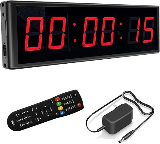 LED Digital Countdown Wall Clock Fitness Timer Stopwatch for Gym (2.3inch Digital High)