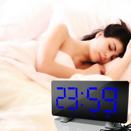 LED Radio Digital Alarm Clock Creative Snooze Electronic Clock Dual Alarm Configuration FM Radio FM 7-inch Large Screen Display USB Charging Digital Clock