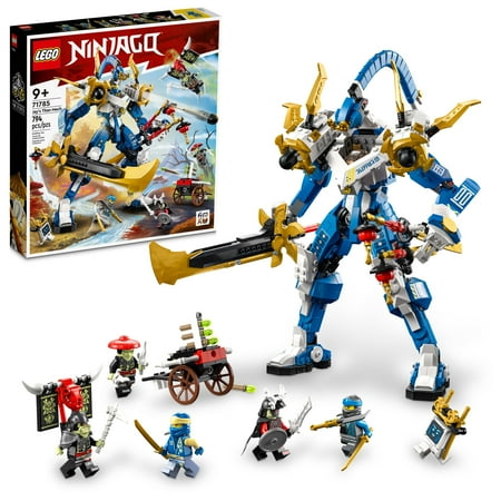 LEGO NINJAGO Jay’s Titan Mech 71785 Ninja Toy for 9 Year Olds, Buildable Action Figure with 5 NINJAGO Minifigures Including Jay and Nya