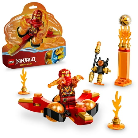 LEGO NINJAGO Kai’s Dragon Power Spinjitzu Flip 71777 Red Ninja Toy Building Set with Kai Minifigure, Gift for 6 year old Boys, Girls and Ninja Fans Who Love Buildable Action Figure Playsets