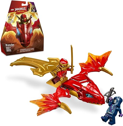 LEGO NINJAGO Kai’s Rising Dragon Strike Toy, Ninja Battle Toy Playset with Kai Ninja Minifigure, Building Set for Kids, Gift Idea for Boys and Girls Ninja Fans Aged 6 Years Old and Up, 71801