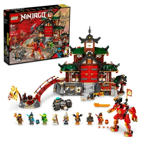 LEGO NINJAGO Ninja Dojo Temple Masters of Spinjitzu Set 71767, Ninja Toy Building Kit with 2 Minifigures and Toy Snake Figure, Collectible Mission Banner Series, Pretend Play Ninja Set for Kids