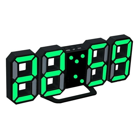 LEKODE Modern Digital LED Table Desk Night Wall Clock Alarm Watch 24 or 12 Hour Display Clock