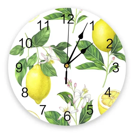 Lemon Fruit Silent Wall Clock Kitchen Living Room Bathroom Bedroom Office rative Hanging Clocks