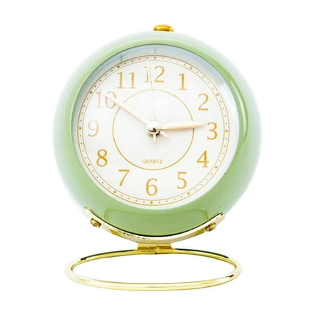 Lemononstore Clock Small Desk Clocks For Shelf Bedroom Office, Table Alarm Clocks, Gold Vintage Metal Living Room Decor Clock Home Decor