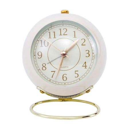 Lemononstore Clock Small Desk Clocks For Shelf Bedroom Office, Table Alarm Clocks, Gold Vintage Metal Living Room Decor Clock Clocks For Living Room