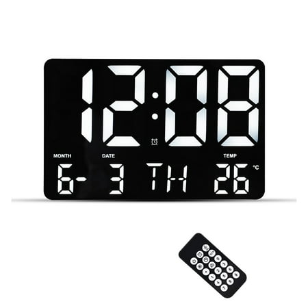 Light luxury plug-in clock, large screen, silent, simple living room, dimming, remote control, home textile, home decoration, desk clock, alarm clock