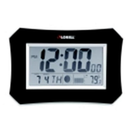 Lorell 10.12 in. Lunar Wall & Alarm Clock, Black Frame