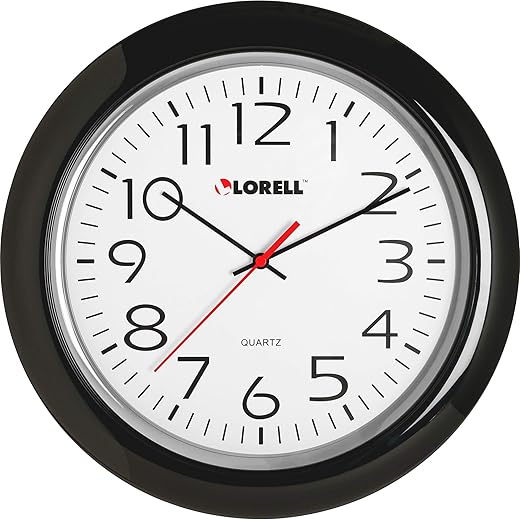 Lorell LLR60989 - 13-1/4 Round Quartz Wall Clock