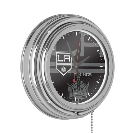 Los Angeles Kings Watermark Retro Neon Analog Wall Clock with Pull Chain