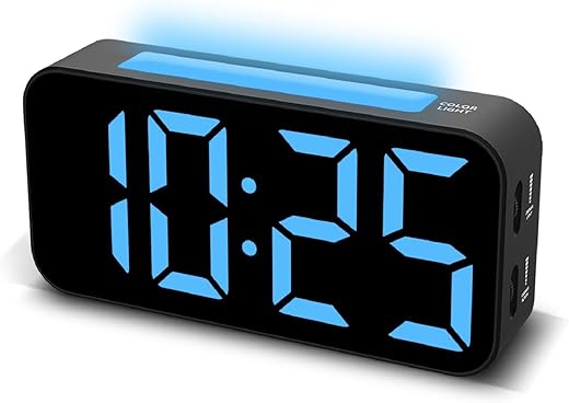 Loud Alarm Clocks for Bedrooms Heavy Sleepers, Digital Clock with Night Light, Large Display, Dual Alarm, Snooze, Dimmable Bedside Alarm Clock for Kids Teens Boys Girls