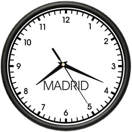 MADRID TIME Wall Clock world time zone clock office business