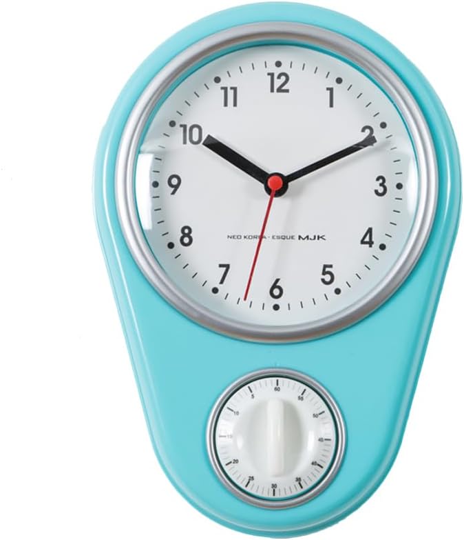 MAGICLULU 1pc Retro Kitchen Wall Clock Timer 60-minute Loud Alarm Countdown Egg Reminder (blue) Number Wall Hanging